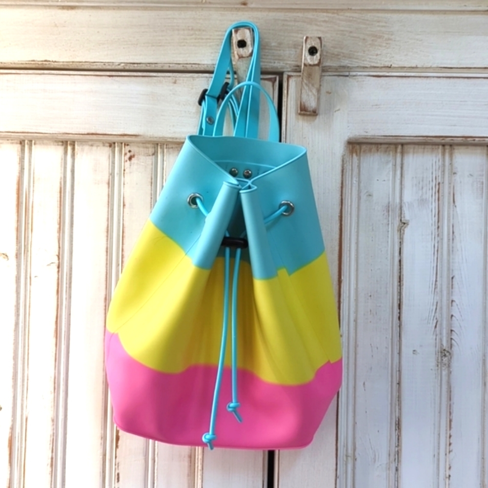 Jelly rainbow drawstring/ backpack